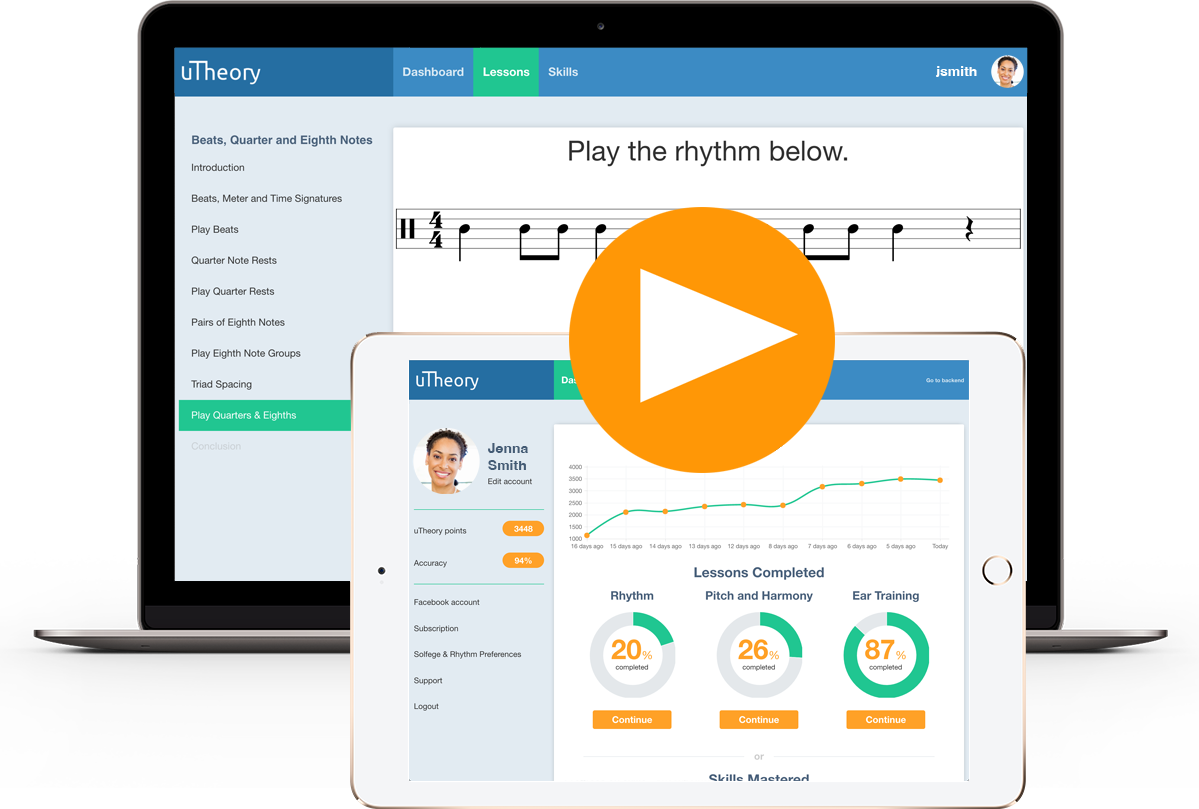 uTheory runs on a tablet, phone, computer or Chromebook.